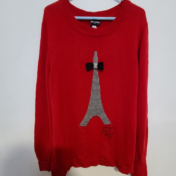 Karl lagerfeld pairs sweater red eiffel tower - Picture 4 of 14